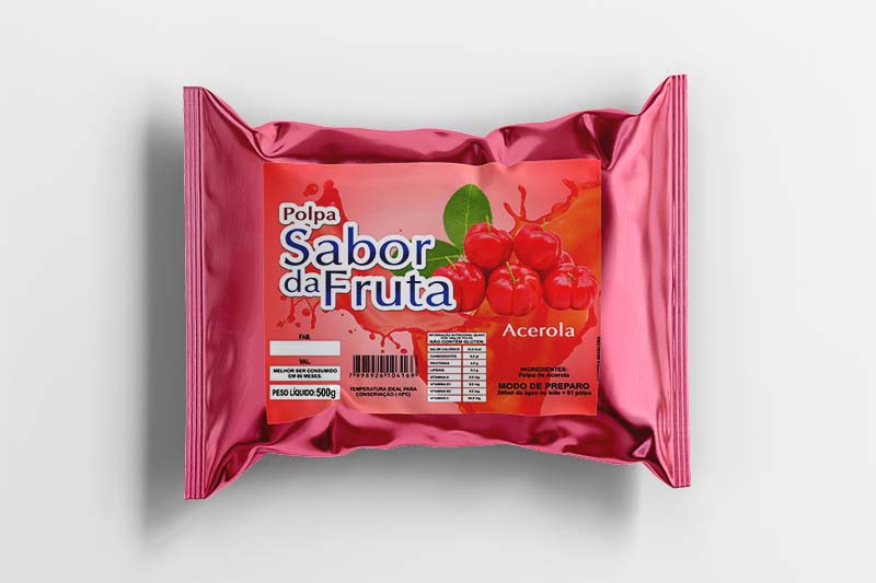 rótulo de polpa acerola