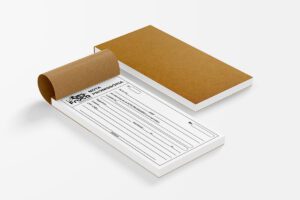 Bloco de nota promissória com capa marrom