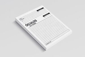 Bloco de atendimento Óculos da Moda com campos do cliente e do pedido