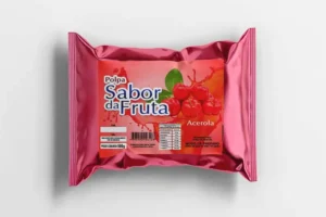 Exemplo de rótulo aplicado à embalagem de polpa de acerola