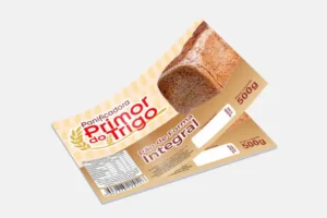 Rótulo de pão de forma integral da Panificadora Primor do Trigo